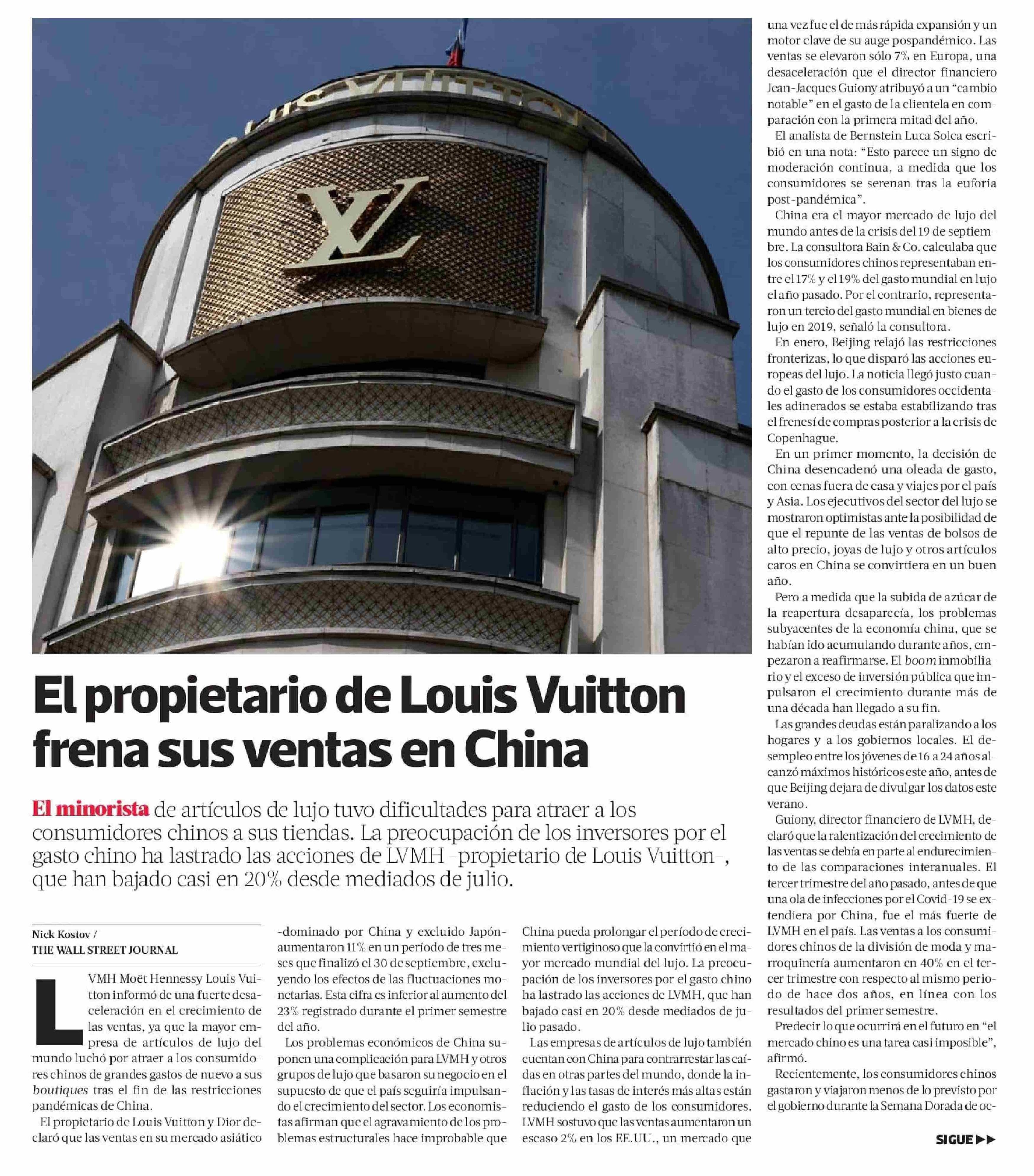 Louis Vuitton prefiere a los consumidores chinos que a los nacionales